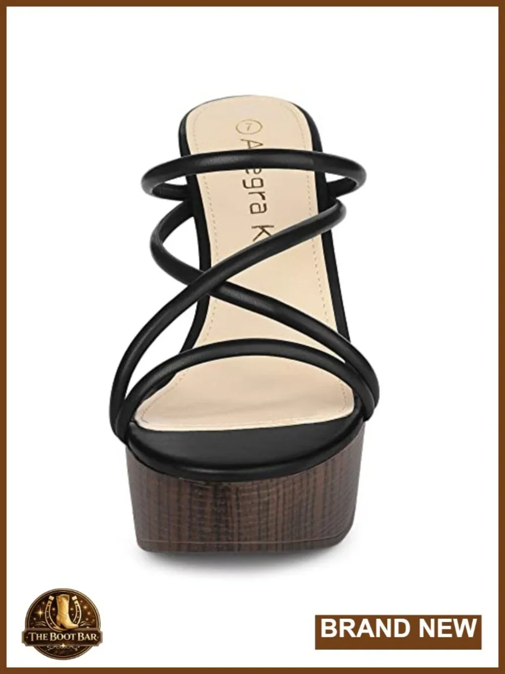 Women's Faux Leather Chunky Heel Strappy Platform Slide Sandals